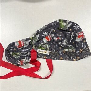 Festive Gray and Red kimkaps hat